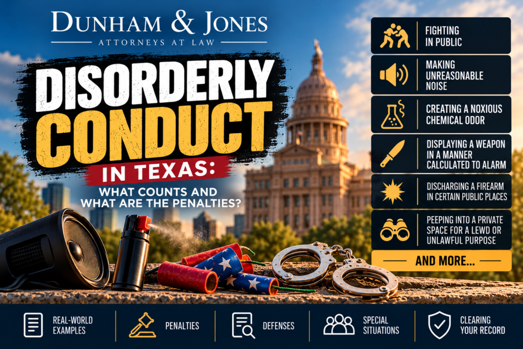 Disorderly conduct in Texas: what counts and what are the penalties